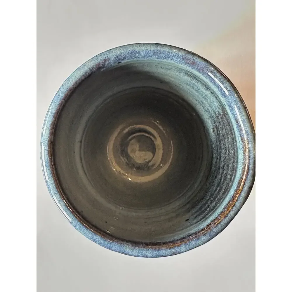 Pottery Initials SQ Blue Brown